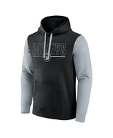 Fanatics Men's Black/Silver Las Vegas Raiders Outline Pullover Hoodie