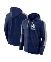 Fanatics Men's Heather Navy New York Yankees Gains Fleece Full-Zip Hoodie