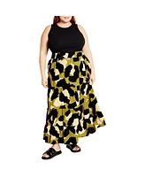 City Chic Plus Piper Print Skirt