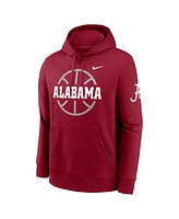 Nike Men's Crimson Alabama Crimson Tide Basketball Icon Club Fleece Pullover Hoodie