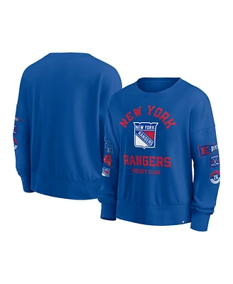 Fanatics Women's Blue New York Rangers Go Team Pullover Sweatshirt