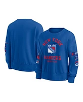 Fanatics Women's Blue New York Rangers Go Team Pullover Sweatshirt