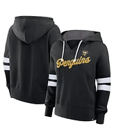 Fanatics Women's Black/White Pittsburgh Penguins Seize Fleece Pullover Hoodie