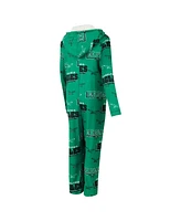 Concepts Sport Women's Kelly Green Philadelphia Eagles Throwback Roadway Allover Print Microfleece Full-Zip Union Suit