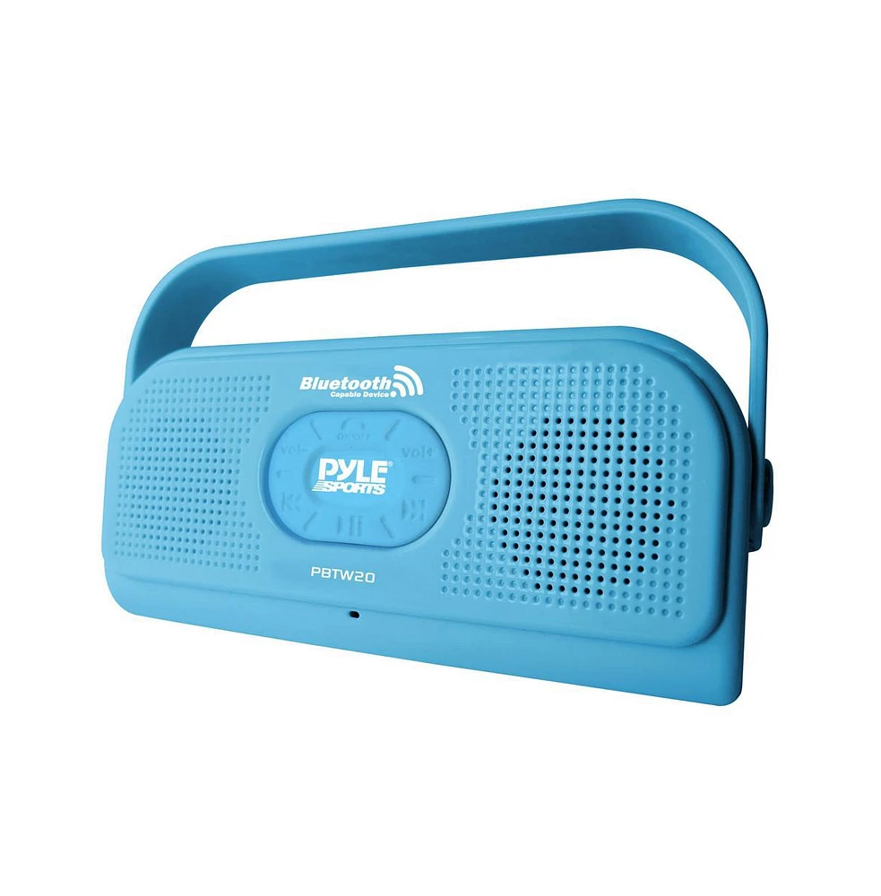 Pyle Surf Sound Bluetooth Waterproof Stereo Speaker & Hands-Free Calling (Blue)