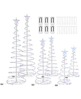 Yescom 6-Pack Christmas Spiral Light Kit Battery Powered 3/4/6 Feet Pre-Installed Led For Indoor Outdoor