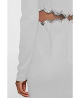 ONE33 Social Women's The Teagan | Sequined Cutout Black Mini Cocktail Dress