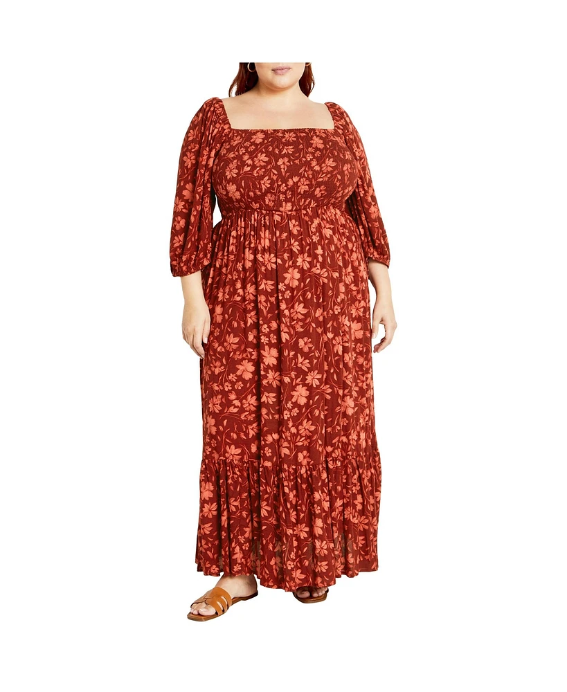 City Chic Plus Kaylee Print Maxi Dress