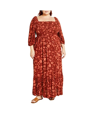 City Chic Plus Kaylee Print Maxi Dress