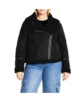 City Chic Plus Sherpa Hunter Jacket