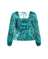 City Chic Plus Sienna Print Top