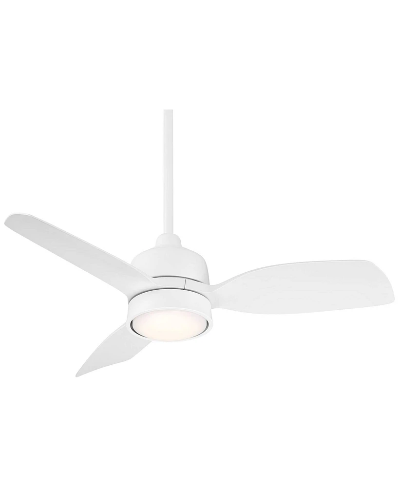 Casa Vieja 36" Verdin Matte White Led Damp Ceiling Fan with Remote