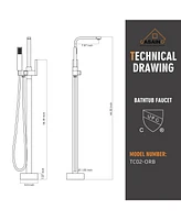 Casainc Single Handle Floor Mounted 2 Trim