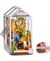 Robotime 3D Jigsaw Puzzle Diy Book Nook Kit,Miniature Dollhouse Bookend Stand Diy Bookshelf Insert, Multicolored, 4.3"8"9.5"