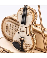 Robotime 3D Wooden Puzzle Violin Capriccio Model Gifts for Teen Adult, 5.7"3"6"