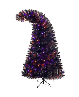 Robotime Craft Activity Kits 6FT Artificial Fir Bent Top Christmas Tree Holiday Decoration 1080 Lush Branch Tips, Black, 72.00"36.00"36.00"