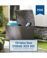 Plastic Development Group 130 Gallon Resin Outdoor Patio Storage Deck Box