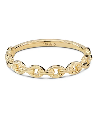 Devata Cable Link Ring in 14K Gold, Size 7, approx. 1.7 grams.