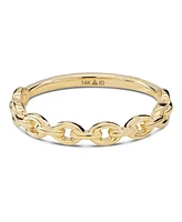 Devata Cable Link Ring in 14K Gold, Size 7, approx. 1.7 grams.