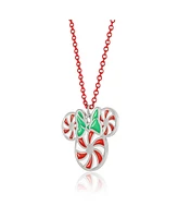 Disney Minnie Mouse Holiday Peppermint Minnie Necklace and Earring Set