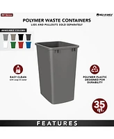 Rev-a-Shelf Polymer Replacement 35 qt. Trash Bin, Black, 2 Pack, Rv-35-18-2