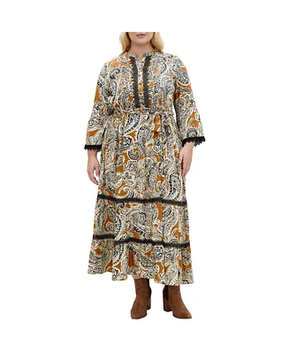 City Chic Plus Camille Print Maxi Dress