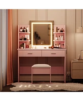 gaomon Vanity Desk with Mirror and Lights
