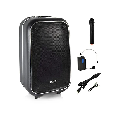 Pyle Bluetooth Pa Loudspeaker Portable Stereo System with Karaoke, MP3/Usb/Sd/Fm, and Rechargeable Battery