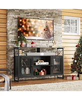 Wlive Tv Stand 55 inch TvTall Entertainment Center with Storage Farmhouse Industrial TV Console for Bedroom Living Room