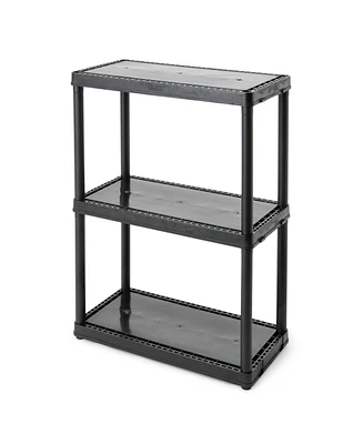 Gracious Living 3 Shelf Fixed Height Solid Light Duty Home Storage Unit