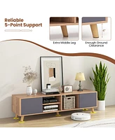 Gymax Tv Stand for Tvs up to 65'' Modern Rustic Tv Cabinet w/ Open Shelf TV Console Table