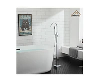Casainc Single Handle Floor Mounted Freestanding Tub Filler with Diverter and Handheld Shower