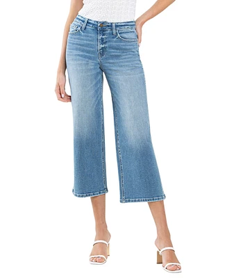 Flying Monkey Women's High Rise Crop Wide Leg Jeans