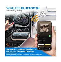 Pyle 6.5'' Waterproof Marine Speakers with Bluetooth Amplifier, 4-Speaker System