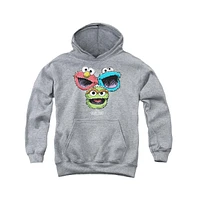 Sesame Street Boys Youth Halftone Heads Pull Over Hoodie