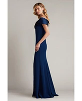 Tadashi Shoji Dalton Contrast Off-Shoulder Gown