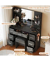 gaomon Makeup Vanity Table with 7 Drawers and 6 Storage Shelves