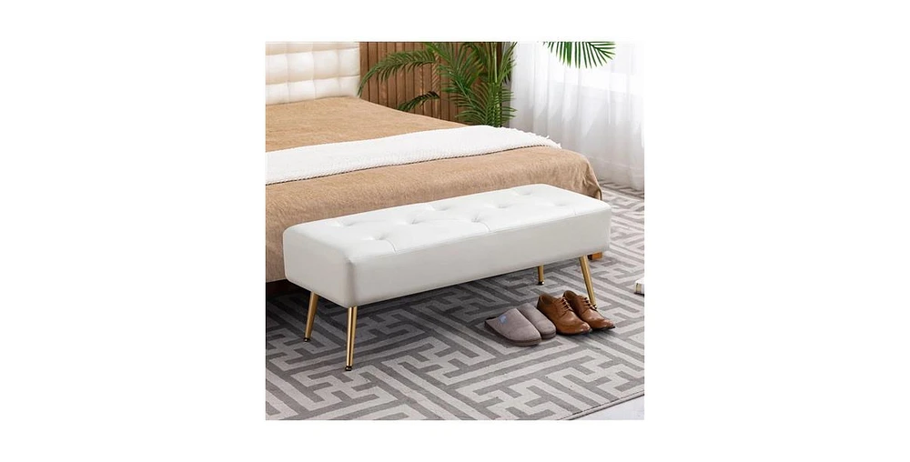 Slickblue Modern Bed Bench Ottoman with Upholstered Seat and Storage Option