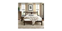 Slickblue Farmhouse Style Solid Wood Platform Bed with Headboard for Rustic Bedroom Charm