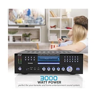 Pyle Bluetooth Home Theater Amplifier Receiver - Audio/Video Receiver System with Cd/Dvd Player, Am/Fm Radio, MP3/Usb Reader (3000W Max)