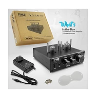 Pyle Bluetooth Tube Amplifier Stereo Receiver - 2 Vacuum Tube Power Amp, Cd/Dvd Inputs (L/R), 600W Peak Power