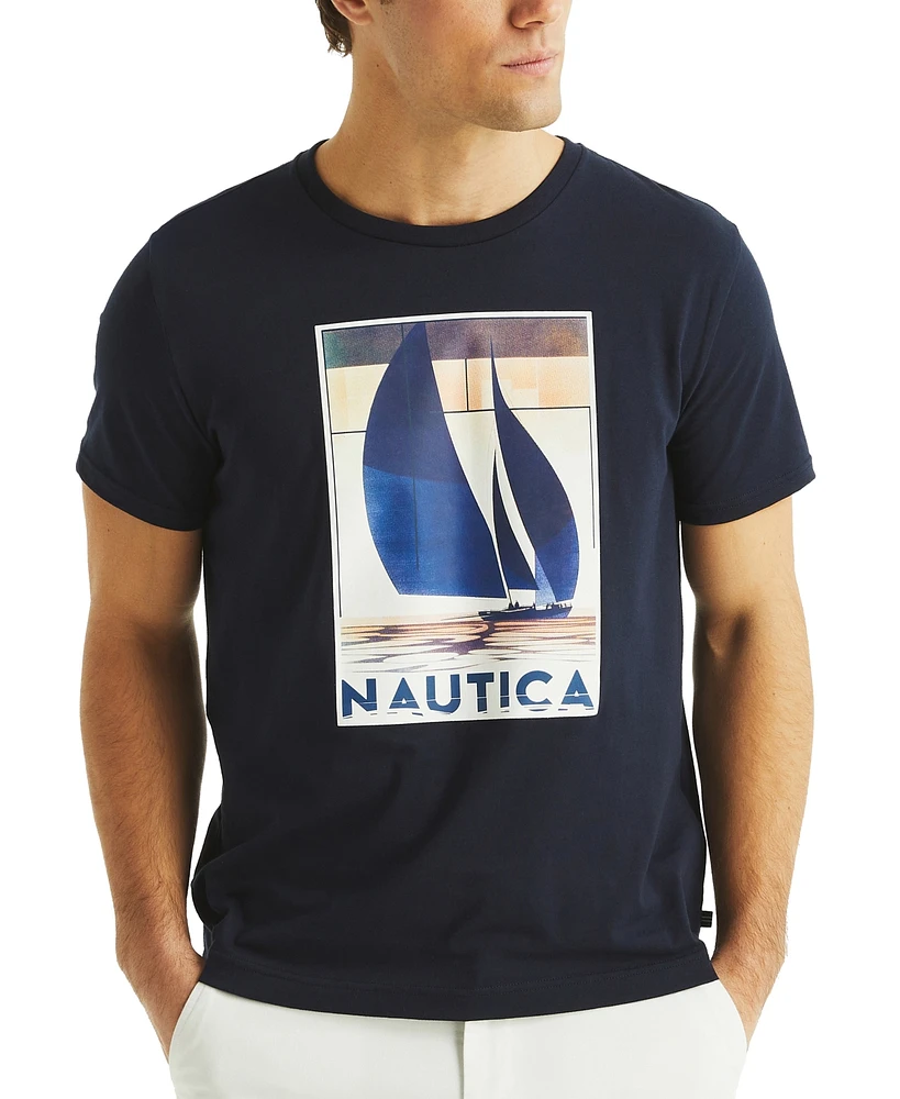 Nautica Men's Short Sleeve Crewneck Sailboat Graphic T-Shirt