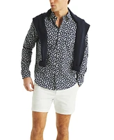 Nautica Men's Long Sleeve Button-Front Leaf Print Shirt