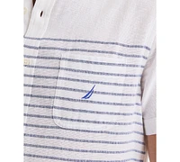 Nautica Men's Short Sleeve Button-Down Striped Shirt