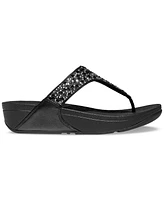 FitFlop Women's Lulu Crystal Mix Toe-Post Wedge Sandals