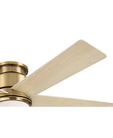 Casa Vieja 52" Grand Palm Soft Brass Led Damp Rated Hugger Fan