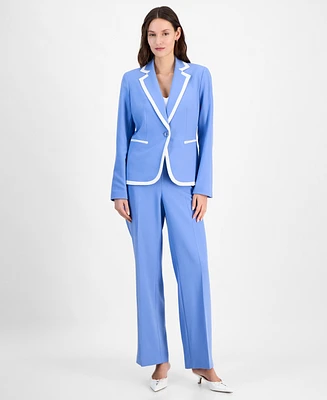 Le Suit Contrast-Tipped Pant Regular & Petite Sizes