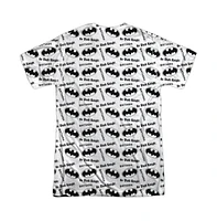 Batman Men's Repeat Dark Knight (Front/Back Print) Short Sleeve Adult 100% Poly Crew Tee / T-Shirt