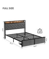 gaomon Bed Frame with Headboard and 2 Drawers