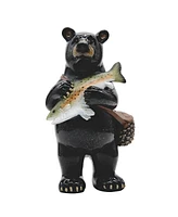 Fc Design "2-pc Set" 7"H Black Bear Holding Largemouth Bass Fish Statue Figurine Statue Ornament Home Room Office Decor and Perfect Ideas for Housewar